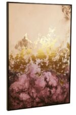 Harris Cream and Mauve Abstract Wall Art with Gold Accents