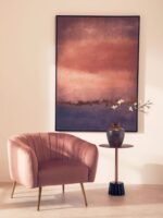 Harris Pink and Mauve Ombre Abstract Wall Art with Gold Accent