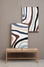 Harris Set of 2 Multi Coloured Abstract Wave Wall Art