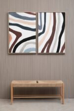 Harris Set of 2 Multi Coloured Abstract Wave Wall Art