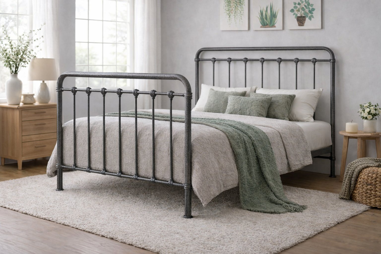 havana-metal-bed-frame-speckled-black-and-silver-double-1.jpg Havana Metal Bed Frame - Image 1