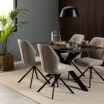 Heaven Dining Table with Ceramic Black Top 135cm
