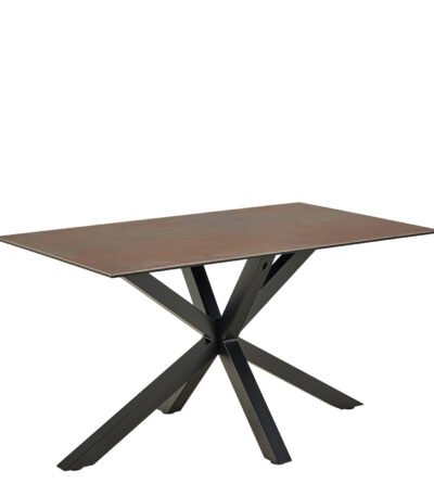Heaven Dining Table with Ceramic Rusty Brown Top 135cm