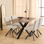 Heaven Dining Table with Ceramic Rusty Brown Top 135cm