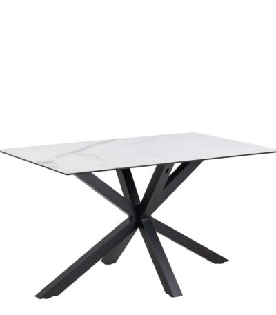 Heaven Dining Table with Ceramic White Top 135cm
