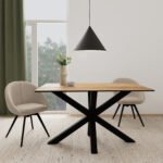 Heaven Dining Table with Wild Oak Ceramic Glass Top