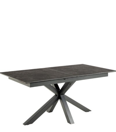 Heaven Extendable Dining Table with Ceramic Black Top 168cm