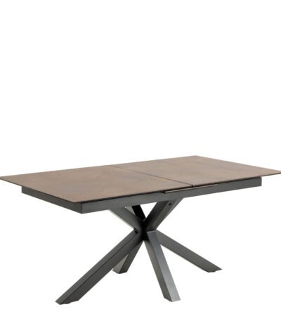 Heaven Extendable Dining Table with Ceramic Rusty Brown Top 168cm