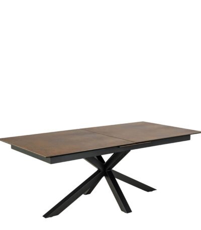 Heaven Extendable Dining Table with Ceramic Rusty Brown Top 200cm