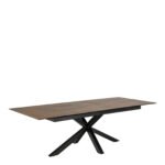 Heaven Extendable Dining Table with Ceramic Rusty Brown Top 200cm