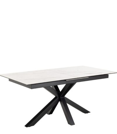 Heaven Extendable Dining Table with Ceramic White Top 168cm