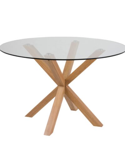 Heaven Round Dining Table with Glass Top 119x75.5cm