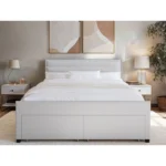 Heybrook 4 Drawer Boucle Fabric Bed Cream