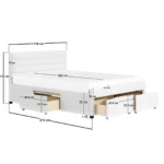 Heybrook 4 Drawer Boucle Fabric Bed Cream