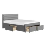 Heybrook 4 Drawer Fabric Bed Frame Grey