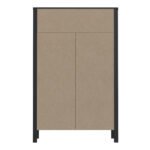 High Rock Chest of 4 Drawers in Matt Black/Riviera Oak