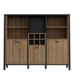 High Rock Shelf Unit in Matt Black/Riviera Oak