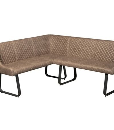 Hoxton Tan Corner Bench - Left Hand