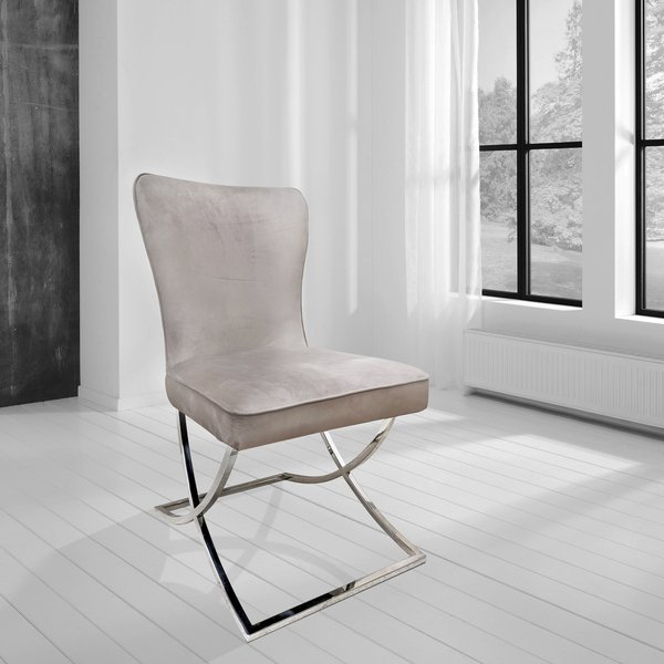 Hugo Taupe Velvet Dining Chair