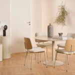 Ibiza Round Beige Dining Table with 4 Owen Dining Chairs in Beige