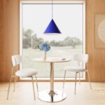 Ibiza Round Café Table in Matt Oak with Chrome Base