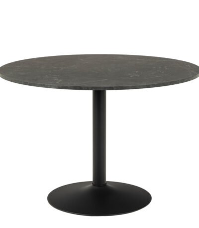 Ibiza Round Dining Table with Black Top and Matt Black Base