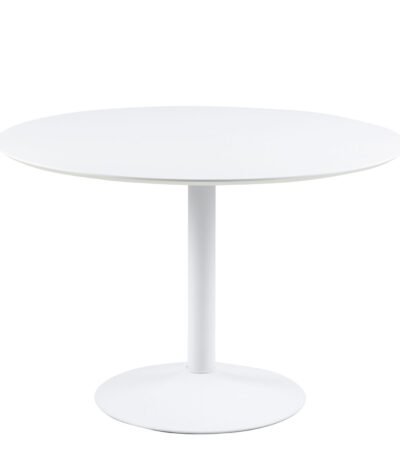 Ibiza Round Dining Table with White Top and White Base