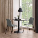 Ibiza Small Round Café Table with Black Ash Top and Matt Black Base