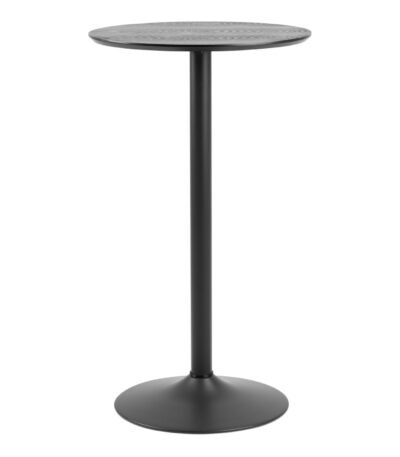 Ibiza Tall Round Bar Table with Black Ash Top and Matt Black Base