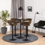 Ibiza Tall Round Bar Table with Black Ash Top and Matt Black Base