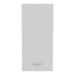 Ice Cave Hanging Storage Cupboard with 1 Door & Silver Handle in White with White Gloss Door