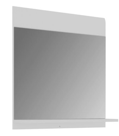 Ice Cave Mirror with Shelf in White with White High Gloss Front