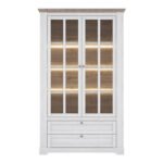Illoppa Display Cabinet in Snowy Oak/Oak Nelson