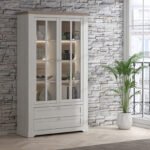 Illoppa Display Cabinet in Snowy Oak/Oak Nelson