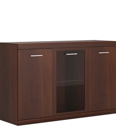 Imperial 3 Door Glazed Sideboard in Dark Mahogany Melamine