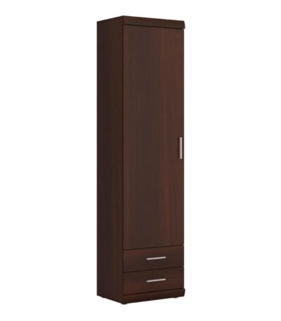 Imperial Tall 1 Door 2 Drawer Narrow Cabinet in Dark Mahogany Melamine