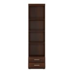 Imperial Tall 2 Drawer Narrow Cabinet with Open Shelving in Dark Mahogany Melamine