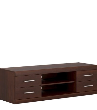 Imperial Wide 4 Drawer TV Cabinet in Dark Mahogany Melamine