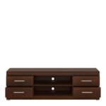 Imperial Wide 4 Drawer TV Cabinet in Dark Mahogany Melamine