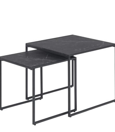 Infinity Nest of Tables in Black Matt Set of 2
