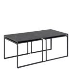 Infinity Square/Coffee Table Setin Matt Black Set of 3