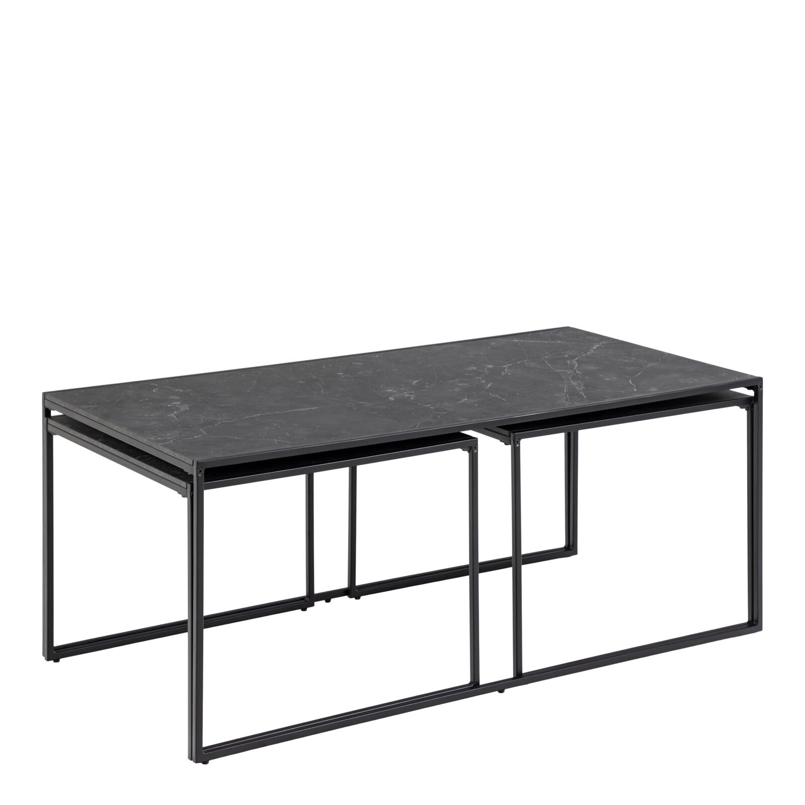 Infinity Square/Coffee Table Setin Matt Black Set of 3 Infinity Square/Coffee Table Setin Matt Black Set of 3