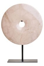 Iona Medium Cream Marble Round Dia 25cm Disc Sculpture