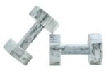 Iona Set of 2 Decorative Grey Marble Dumbbells