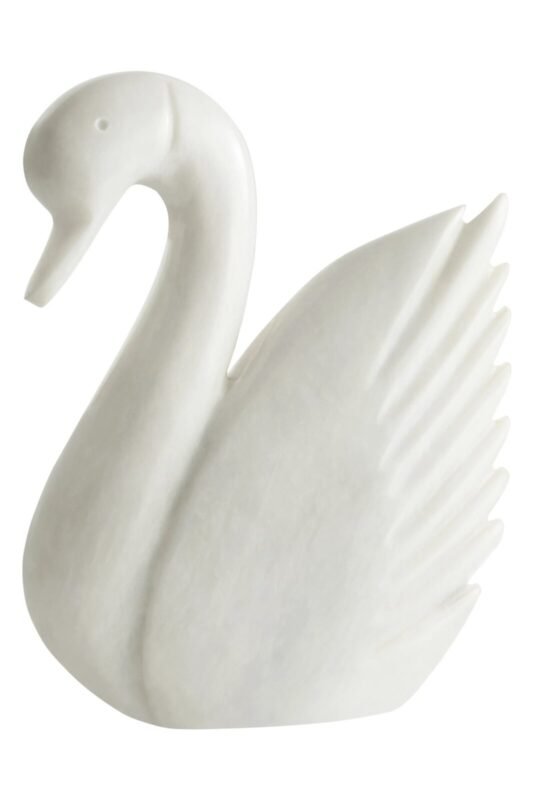 Iona White Marble Decorative Swan