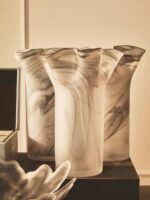 Islay Fluted Grey Glass Vase