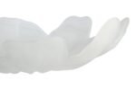 Islay Fluted White Glass Pedestal Bowl