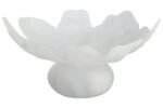 Islay Fluted White Glass Pedestal Bowl
