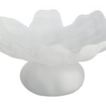 Islay Fluted White Glass Pedestal Bowl