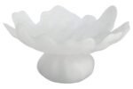 Islay Fluted White Glass Pedestal Bowl